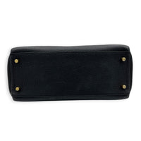 Kelly 28 Noir Top Handle Bag in Togo, Gold hardware