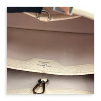 Capucines Top Handle Bag Beige in Taurillon Leather, Gold hardware