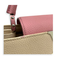 Capucines Top Handle Bag Beige in Taurillon Leather, Gold hardware