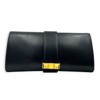 Medor Noir Clutch in Box Calfskin, Gold hardware