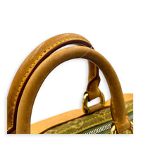 Neo Speedy Green Top Handle Bag in Denim, Gold hardware