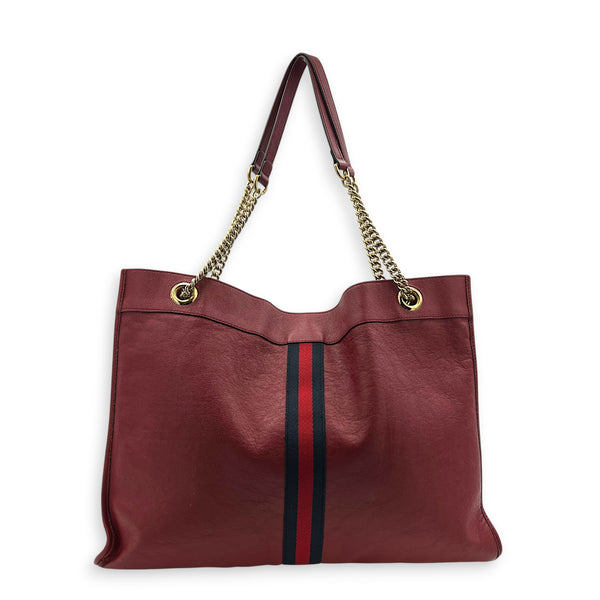 Rajah Tote Bag Red in Calfskin, Gold hardware