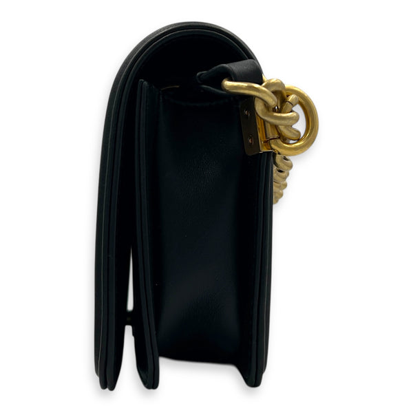 Boy Belt Bag Black in Calfskin, Gold hardware