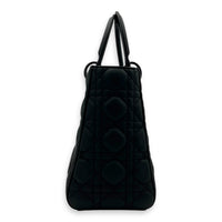 Lady Dior Top Handle Bag Medium Black in Lambskin, Gunmetal hardware
