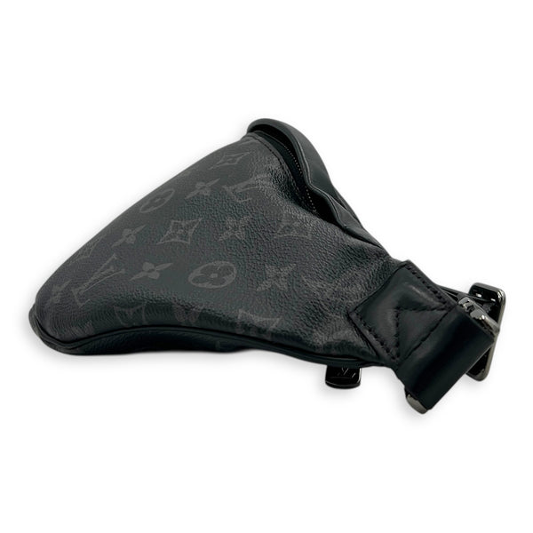 BumBag Belt Bag Black in Coated Canvas, Silver hardware