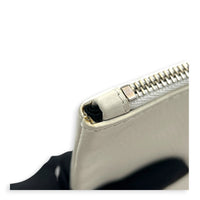 Logo White Pouch in Calfskin, Silver hardware