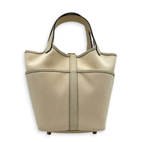 Picotin Cargo 18 Nata Top Handle Bag in Canvas, Gold hardware
