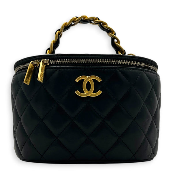 CC Vanity Bag Black in Lambskin, Gold hardware