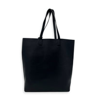 Logo Tote Bag Black in Calfskin, Silver hardware