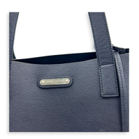 Logo Tote Bag Black in Calfskin, Silver hardware