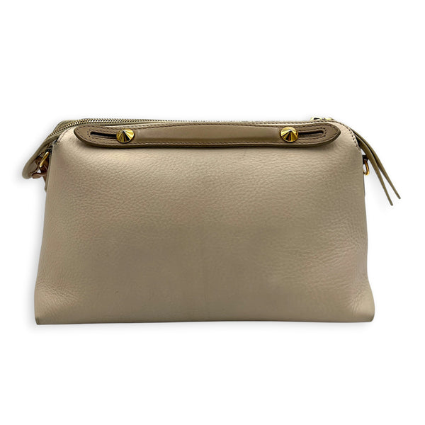 By The Way Crossbody Bag Beige in Calfskin, Gold hardware