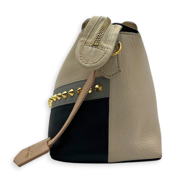 By The Way Crossbody Bag Beige in Calfskin, Gold hardware