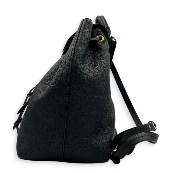 Montsouris Backpack Black in Empreinte Leather, Gold hardware