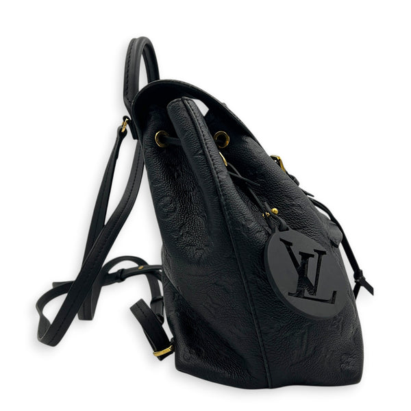 Montsouris Backpack Black in Empreinte Leather, Gold hardware
