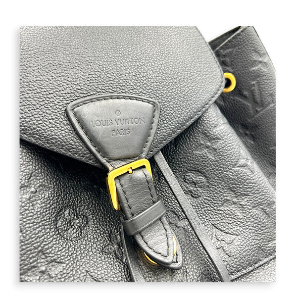 Montsouris Backpack Black in Empreinte Leather, Gold hardware