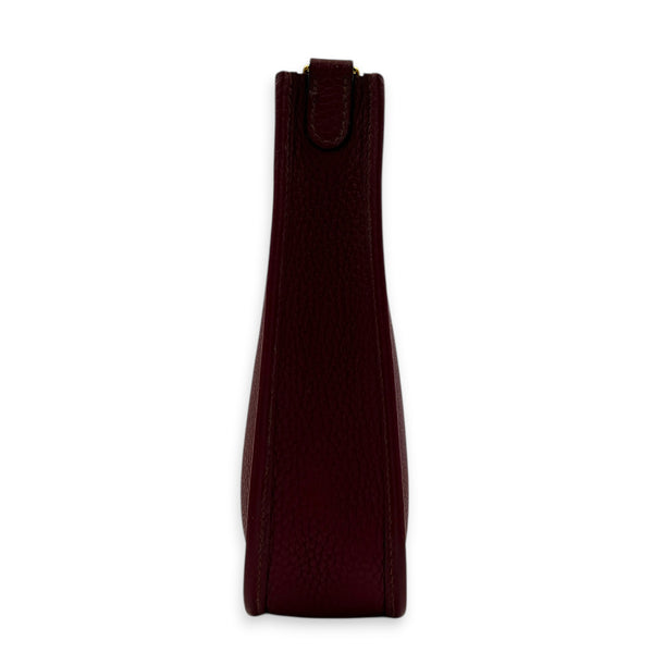 Evelyne Mini Rouge Grenat Crossbody Bag in Clemence, Gold hardware