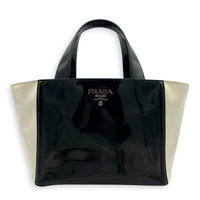 NA Top Handle Bag Black in Patent Leather, Silver hardware