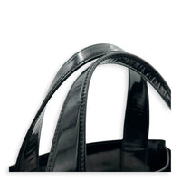 NA Top Handle Bag Black in Patent Leather, Silver hardware