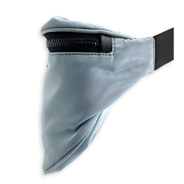 Logo Belt Bag Blue in Nylon, Silver hardware