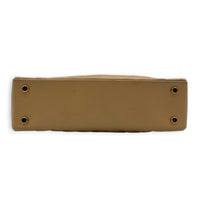 CC Circle Beige Shoulder Bag in Lambskin, Gold hardware