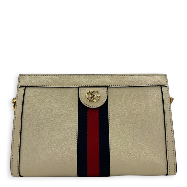 GG Ophidia Shoulder Bag in Calfskin, Gold hardware
