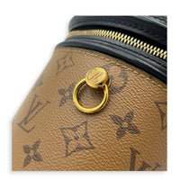 Cannes Bucket Bag Brown in Coated Canvas, Gold hardware