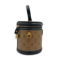 Cannes Bucket Bag Brown in Coated Canvas, Gold hardware