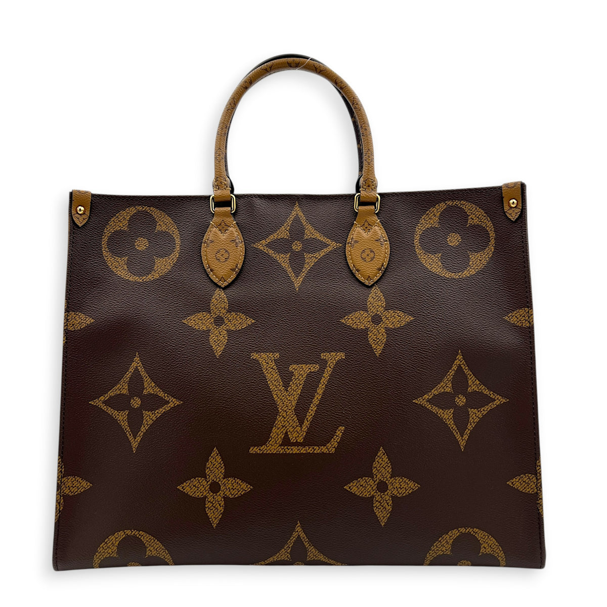 OnTheGo Tote Bag GM Brown in Coated Canvas, Gold hardware