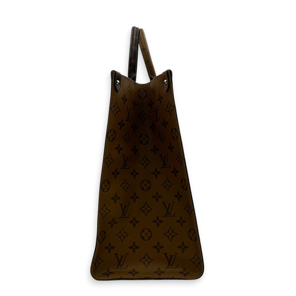 OnTheGo Tote Bag GM Brown in Coated Canvas, Gold hardware
