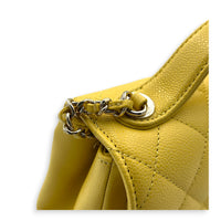 Business Affinity Top Handle Bag Yellow in Caviar Leather, Gold hardware