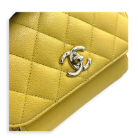 Business Affinity Top Handle Bag Yellow in Caviar Leather, Gold hardware