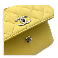 Business Affinity Top Handle Bag Yellow in Caviar Leather, Gold hardware