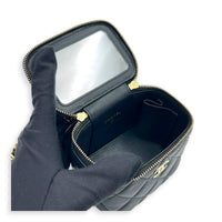 Vanity Case Top Handle Bag Mini Black in Lambskin, Gold hardware