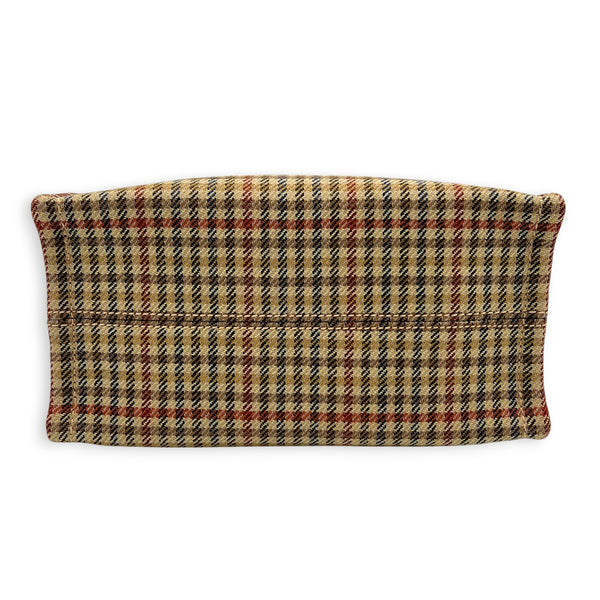 Cabas Top Handle Bag Brown in Canvas, Gold hardware