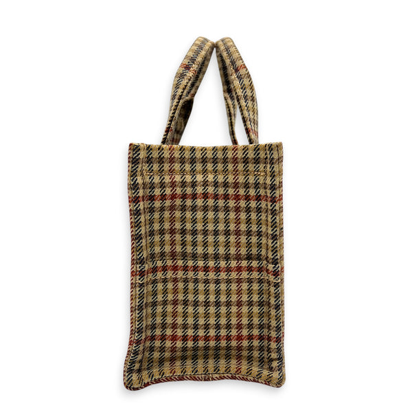 Cabas Top Handle Bag Brown in Canvas, Gold hardware