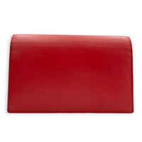Kate Wallet On Chain Red in Calfskin, Gold hardware