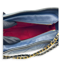 Gabrielle Crossbody Bag Small Blue in Calfskin, Mixed hardware