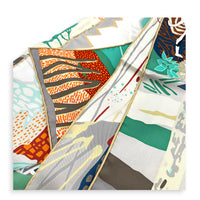 En Liberte 90 De/Ivoire/Vert/Jaune Scarf in Silk