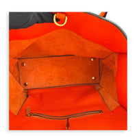 Logo Orange Top Handle Bag in Calfskin, Gold hardware