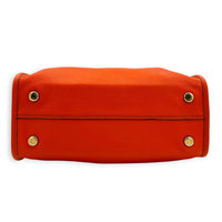 Logo Orange Top Handle Bag in Calfskin, Gold hardware