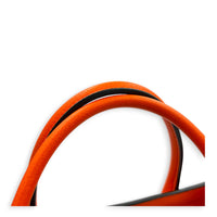Logo Orange Top Handle Bag in Calfskin, Gold hardware