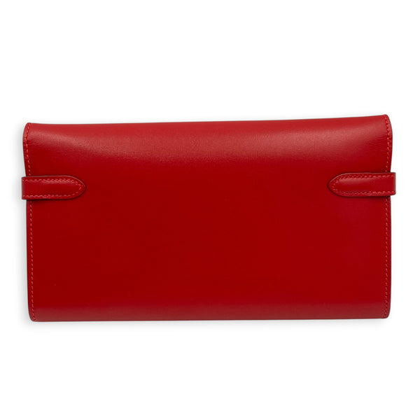 Kelly Red Wallet in Swift, Silver hardware