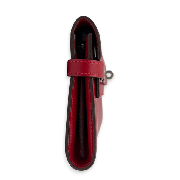 Kelly Red Wallet in Swift, Silver hardware