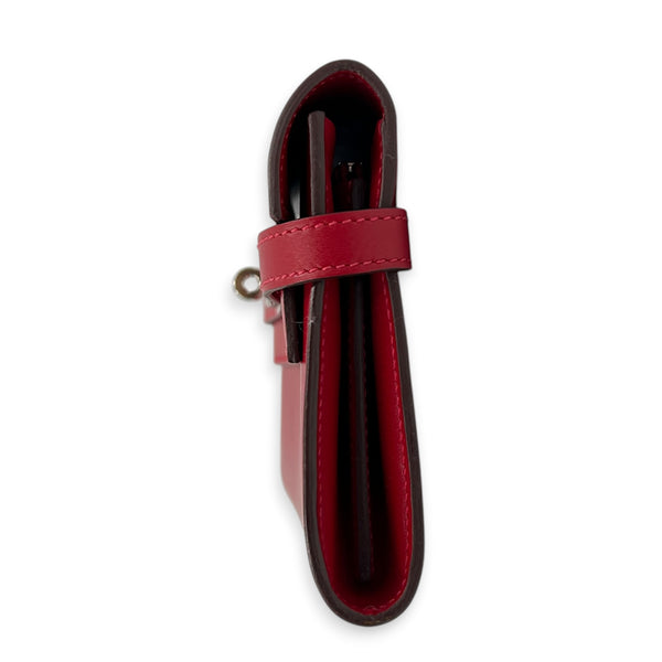 Kelly Red Wallet in Swift, Silver hardware
