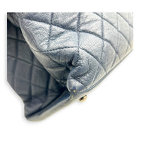 CC Blue Top Handle Bag in Calfskin, Ruthenium hardware