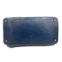 CC Blue Top Handle Bag in Calfskin, Ruthenium hardware