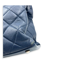 CC Blue Top Handle Bag in Calfskin, Ruthenium hardware