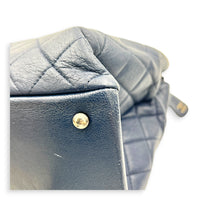 CC Blue Top Handle Bag in Calfskin, Ruthenium hardware