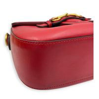 Lady Web Red Crossbody Bag in Calfskin, Gold hardware