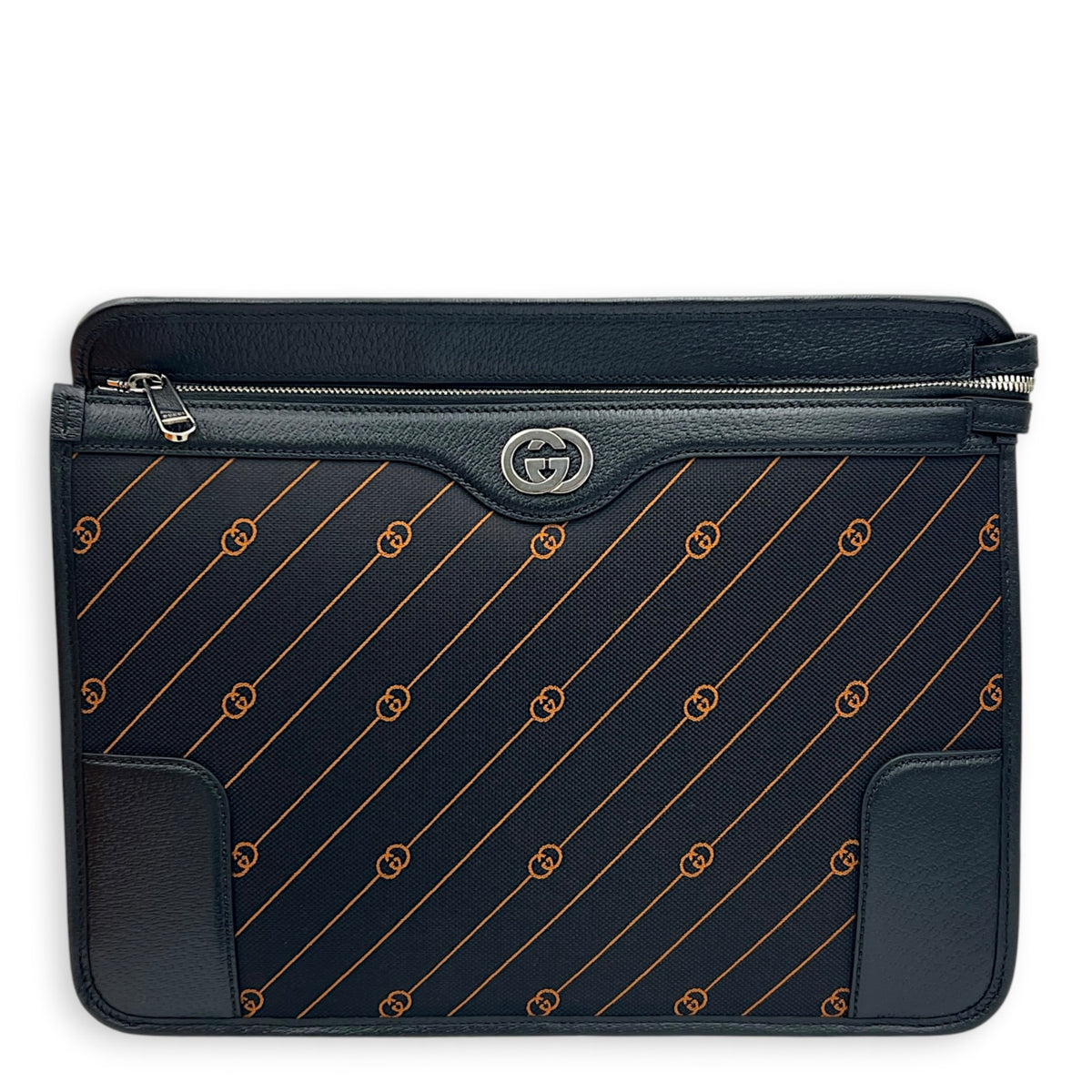Interlocking G Jacquard Messenger in Canvas, Silver hardware